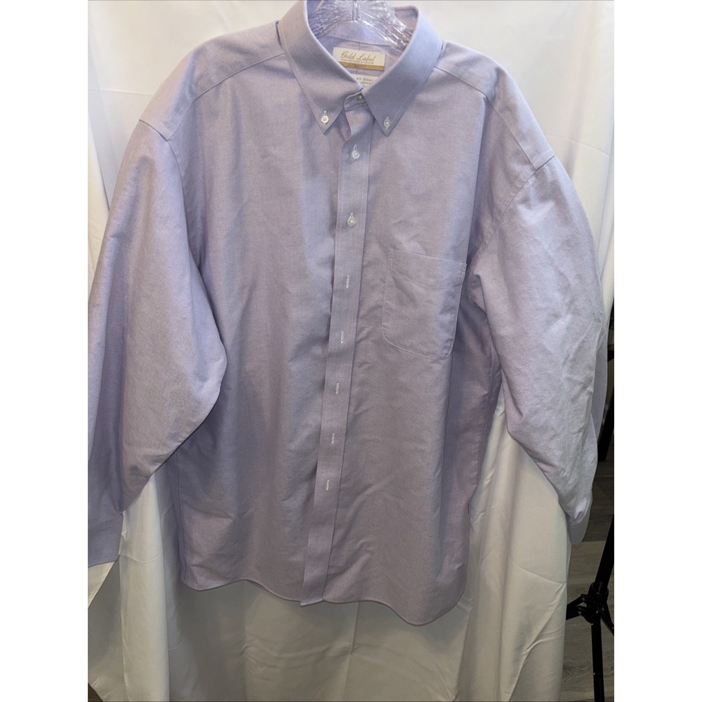 Men's Preowned Gold Label Roundtree And Yorke Dress Shirt Lavender 16 1/2-34